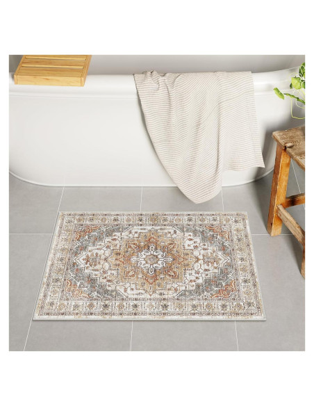 Alfombra de Baño Antideslizante BrilliStar Boho 46x61 cm