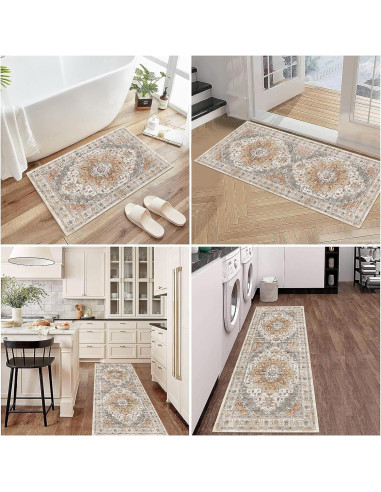 Alfombra de Baño Antideslizante BrilliStar Boho 46x61 cm