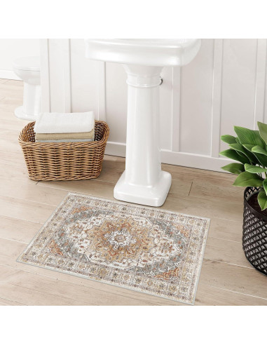 Alfombra de Baño Antideslizante BrilliStar Boho 46x61 cm