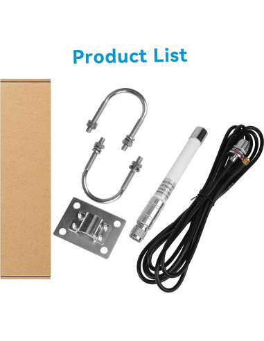 Antena de Fibra de Vidrio 20cm 915MHz 5.8dBi KMR195 para Helium