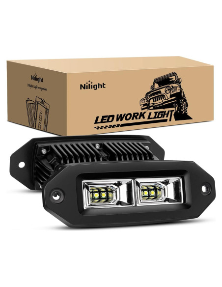 Barra de Luz LED Nilight 40W 12.7x7.6cm Impermeable 2Pcs