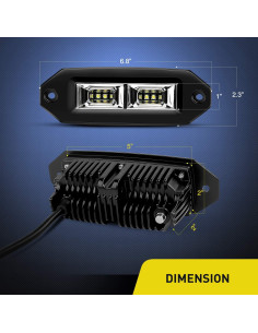 Barra de Luz LED Nilight 40W 12.7x7.6cm Impermeable 2Pcs 2