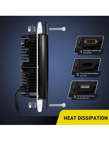 Barra de Luz LED Nilight 40W 12.7x7.6cm Impermeable 2Pcs