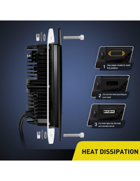 Barra de Luz LED Nilight 40W 12.7x7.6cm Impermeable 2Pcs