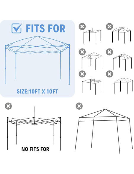 Cubierta de Reemplazo para Carpa Birodeko 10x10ft Azul
