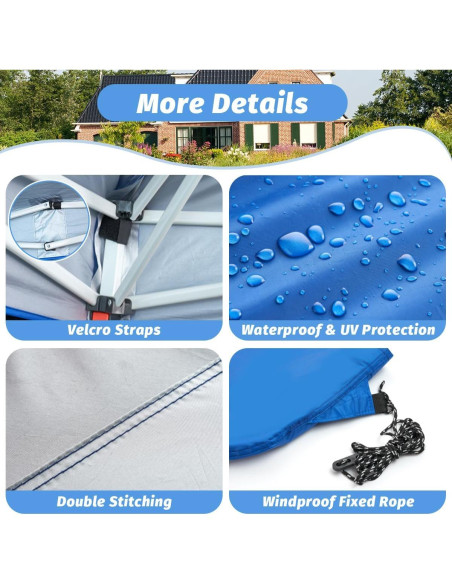 Cubierta de Reemplazo para Carpa Birodeko 10x10ft Azul