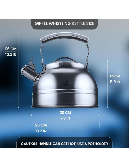 Tetera Silbante GIPFEL INTERNATIONAL 2.2L Acero Inoxidable