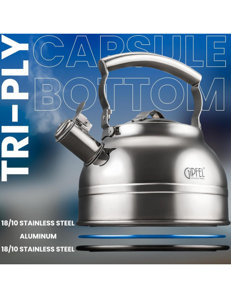 Tetera Silbante GIPFEL INTERNATIONAL 2.2L Acero Inoxidable
