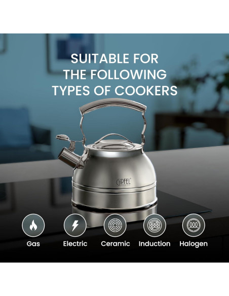Tetera Silbante GIPFEL INTERNATIONAL 2.2L Acero Inoxidable