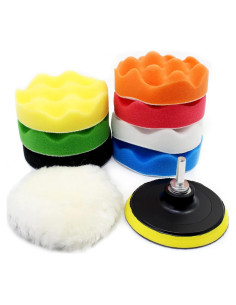 Kit de Pulido OCR 10 Piezas 4" Almohadillas de Esponja y Lana