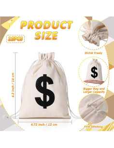 Set 12 Barras de Oro Falsas y 12 Bolsas de Dinero HyDren 2