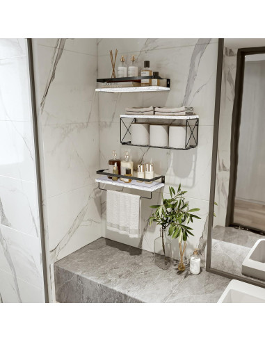 Estantes de baño Hoiicco con cesta de almacenamiento 40x15cm