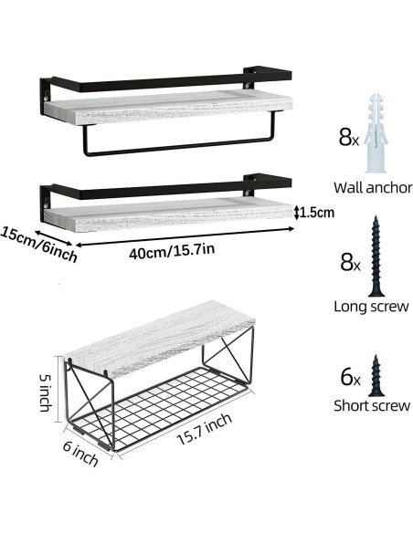 Estantes de baño Hoiicco con cesta de almacenamiento 40x15cm