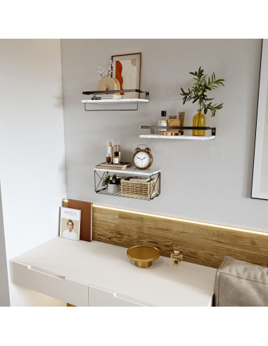 Estantes de baño Hoiicco con cesta de almacenamiento 40x15cm