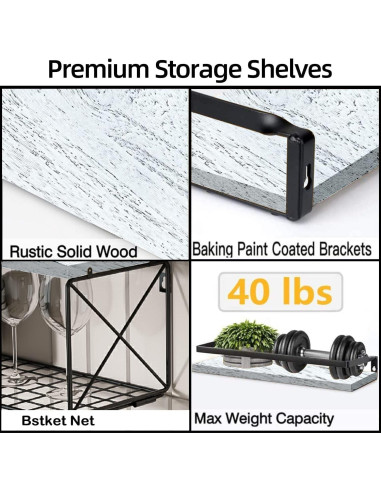 Estantes de baño Hoiicco con cesta de almacenamiento 40x15cm