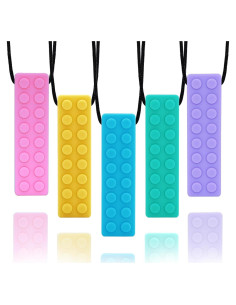 Collares Masticables Sensoriales 5 Pack Silicona Grado Alimenticio