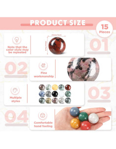 15 Esferas de Cristal Nuenen 25 mm para Meditación y Joyas 2