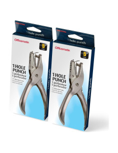 Perforadora Manual Officemate Plata 1 Agujero 5 Hojas Paquete 2