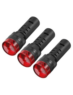 Luz Indicadora LED Roja con Buzzer uxcell 24V 16mm Panel