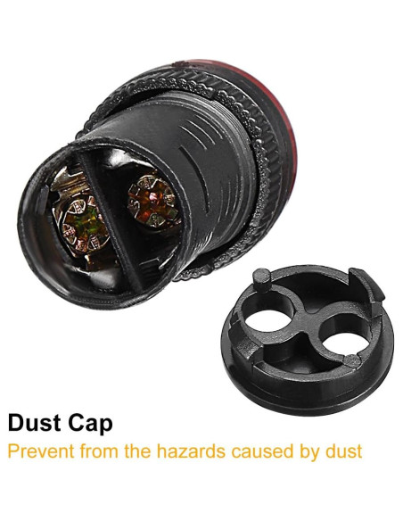 Luz Indicadora LED Roja con Buzzer uxcell 24V 16mm Panel