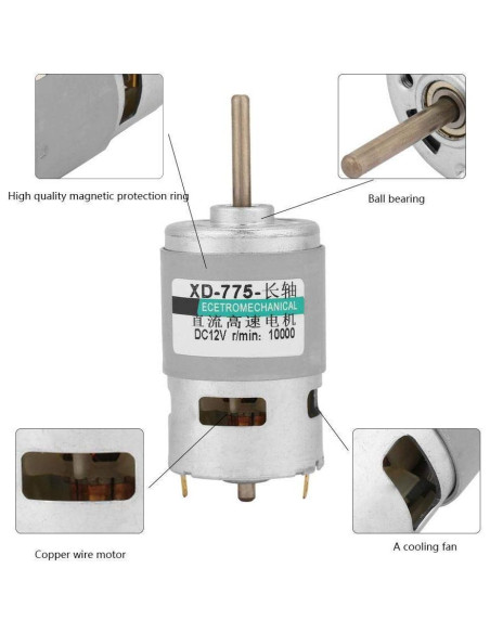 Motor DC 775 Hilitand 12V 10000RPM Alta Potencia