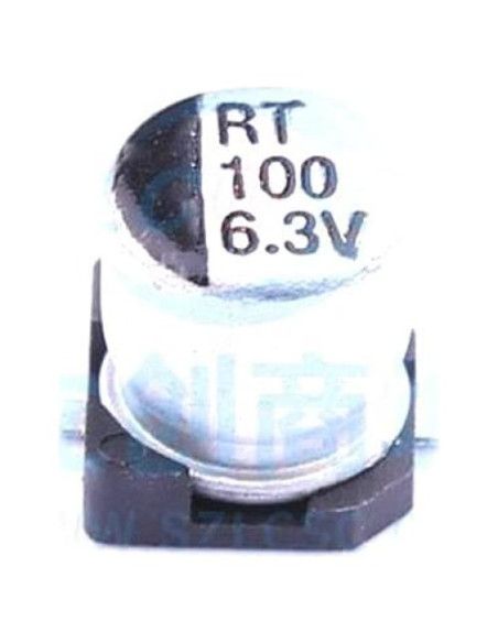 10 Capacitores Electrolíticos SMD 100uF 6.3V Midzoo 5x5.4mm