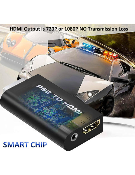 Adaptador Convertidor PS2 a HDMI Sartyee con Audio 3.5mm