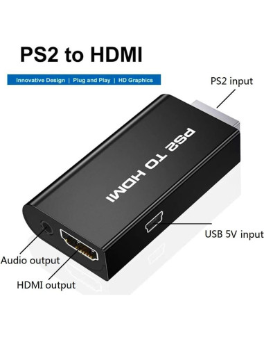 Adaptador Convertidor PS2 a HDMI Sartyee con Audio 3.5mm
