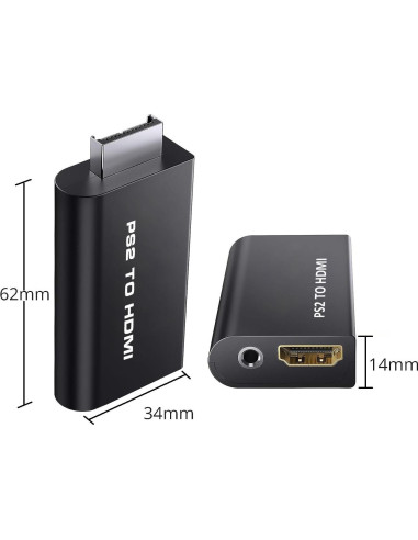 Adaptador Convertidor PS2 a HDMI Sartyee con Audio 3.5mm