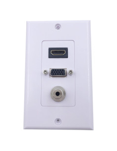 Placa de Pared HDMI VGA 3.5mm Audio Estéreo CERRXIAN