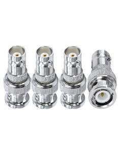 Adaptador Coaxial BNC Macho a Hembra TUOLNK 4pcs 50 Ohmios