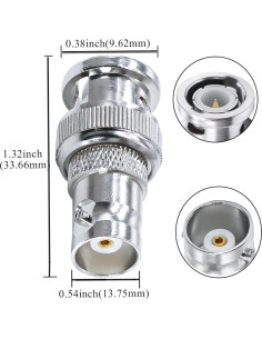 Adaptador Coaxial BNC Macho a Hembra TUOLNK 4pcs 50 Ohmios 2
