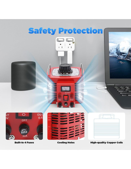 Transformador Variac 3000W TDGC-3KVA Regulador Voltaje 0-130V