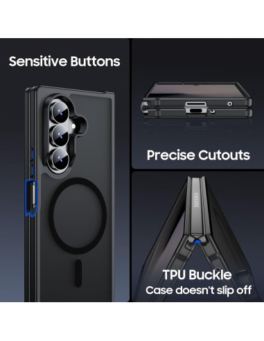 Funda Magnética MAKAVO para Samsung Galaxy Z Fold 7 Negra