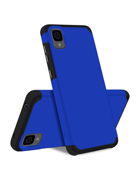Funda Híbrida Dual + Vidrio Templado TCL 30 Z 4188C Azul