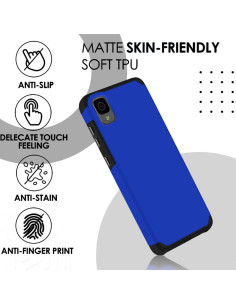 Funda Híbrida Dual + Vidrio Templado TCL 30 Z 4188C Azul 2