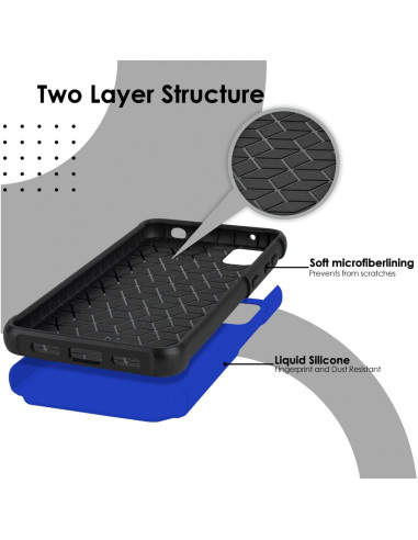 Funda Híbrida Dual + Vidrio Templado TCL 30 Z 4188C Azul