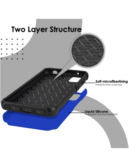 Funda Híbrida Dual + Vidrio Templado TCL 30 Z 4188C Azul