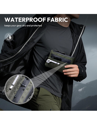 Billetera Minimalista KEYMARX Verde Ejército con Bloqueo RFID