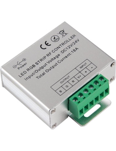 Controlador LED RGB 12V-24V 18A Minbow con Control Remoto