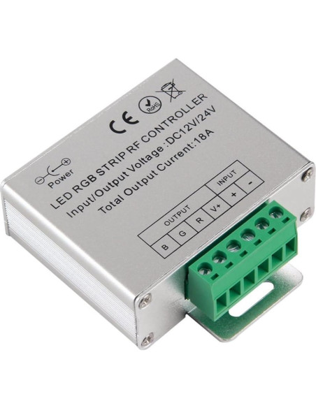Controlador LED RGB 12V-24V 18A Minbow con Control Remoto