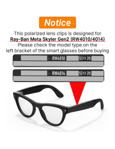 Clip-on Polarizado HiBloks para Ray-Ban Meta Skyler 52-20 2