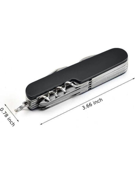 Cuchillo de bolsillo multifuncional Genérico 11 en 1 Negro