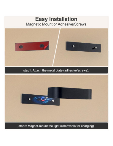 Luz de Pared LED Inalámbrica KwatTsz RGB 12 Colores 6000mAh