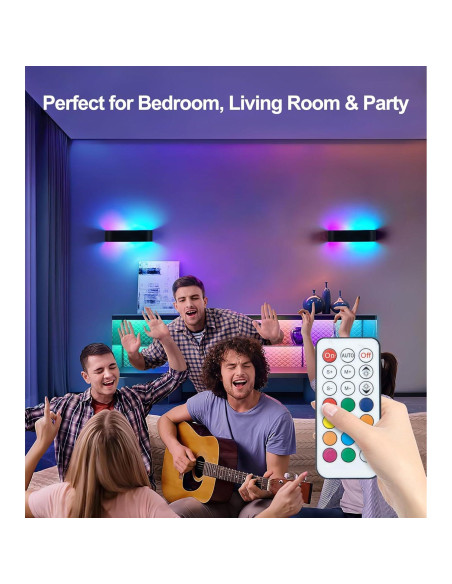 Luz de Pared LED Inalámbrica KwatTsz RGB 12 Colores 6000mAh