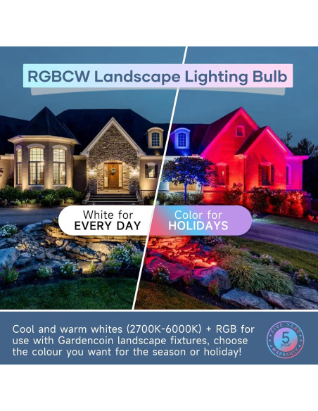 Bombilla LED MR16 Gardencoin 6W RGBW GU5.3 Control WiFi 6 Pzas