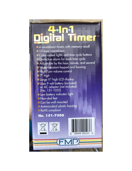 Temporizador Digital de Cuenta Regresiva FMP 151-7500 4 Canales Temporizador Digital de Cuenta Regresiva FMP 151-7500 4 Canales
