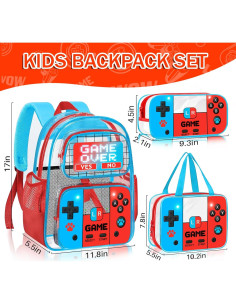 Mochila Transparente SHPMXUPW 3PCS para Niños y Niñas Gamer 2