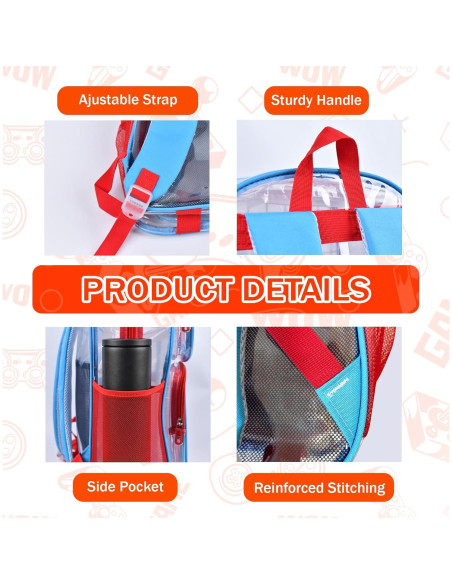 Mochila Transparente SHPMXUPW 3PCS para Niños y Niñas Gamer