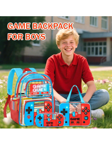 Mochila Transparente SHPMXUPW 3PCS para Niños y Niñas Gamer